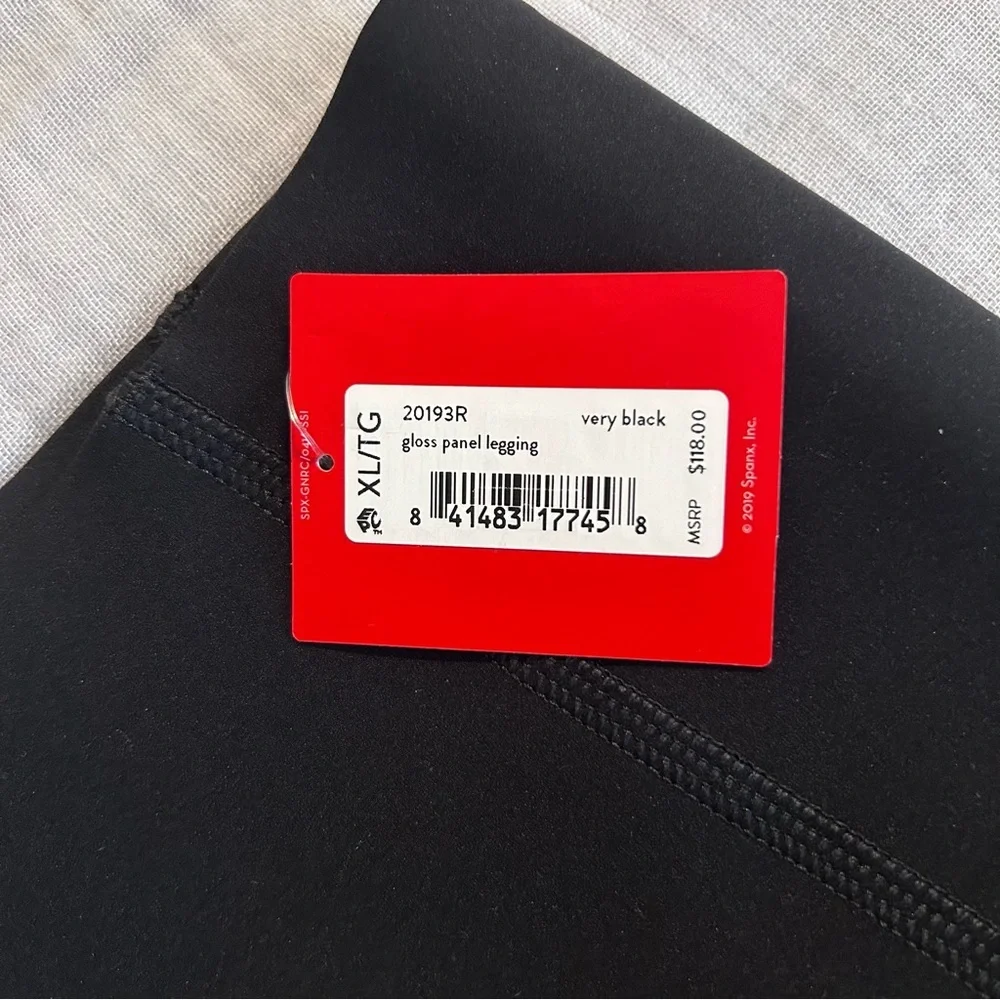 NWT SPANX Women’s Gloss Panel Leggings Black Sz XL - Picture 7 of 11